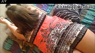 bbw babysitter smokes while old guy worships her massive ass in pov