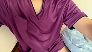 japanese masseuse gets horny rubbing man's body masturbates