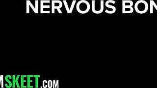 blonde cougar stepmom, wanna cum on my big tits after handjob dirty talk?