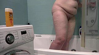 imagine catching your busty milf wife shaving those thick legs in the bathroom...