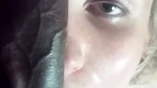 Hey, watch Lena Starr worship Jack Blaque's massive BBC up close!