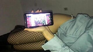 latina stepsis forgot panties bends for creampie