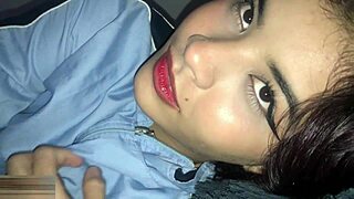 latina stepsis forgot panties bends for creampie