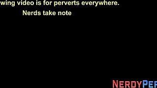 Big tit british slut tricked into swallowing nerd's throbbing cock whole!