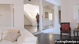 Hey step granddaughter, suck grandad's cock then get fucked hard