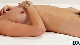 khloe kingsley fingers hairy pussy in garage chest flushes red at orgasm