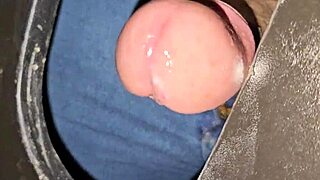 Young wife flashes gloryhole then takes big black cock deep in cabin with hubby watching