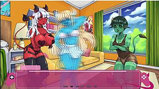 DEMONS RISE for futa lesbian monster action in this visual novel demo!!
