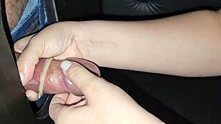 Young wife flashes gloryhole then takes big black cock deep in cabin with hubby watching