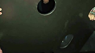 Young wife flashes gloryhole then takes big black cock deep in cabin with hubby watching