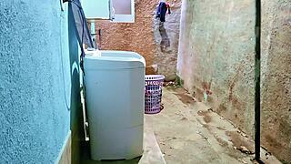 stepdad fucks his stepdaughter in the backyard and cums twice in her mouth