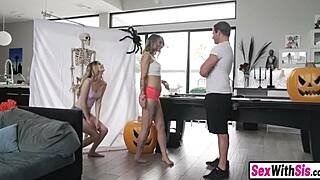 wanna join teen stepsisters halloween threesome bash?