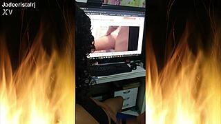 jade's huge natural tits and juicy shaved pussy up close