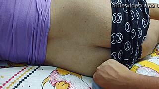 Collage Girl Puja Gets Her Big Ass Massaged by Old Guy