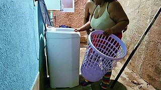 stepdad fucks his stepdaughter in the backyard and cums twice in her mouth