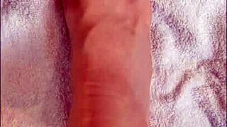 petite latina teases sexy bare feet to fans while chatting