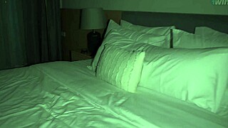 step bro sneaks in for taboo condom fuck at night with her tight pussy