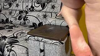hot wife taunts cuck hubby flashing cum-dripping pussy and ass post-cheating bang