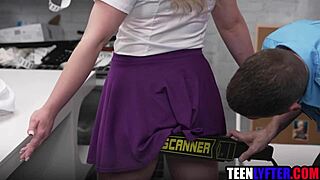 geeky blonde teen 18+ in glasses fucked rough by cop for shoplifting 😏🚔🍆