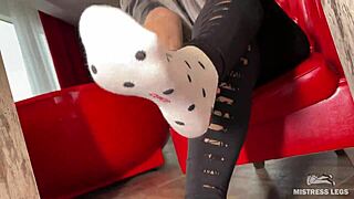 Goddess Teasing Feet In Socks Then Barefoot Under Desk Makes You Crave Her Wrinkled Toes!