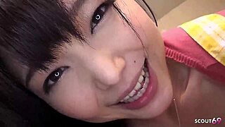 Petite Japanese stepdaughter wakes old guy with blowjob uncensored