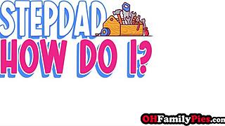 Whoa, petite teen rides stepdad's huge cock hard! 🔥🍑