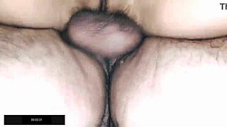 Amateur milf bends over in sauna for big ass doggystyle in black fishnets 🖤🥵