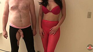 dominant latina milf teases small cock with footjob pantyhose humiliation and dirty talk cumshot reward