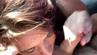 streetwalker hooks john for bbbj then gulps his hot load fresh