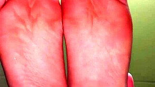 white girl bares feet for cash payment