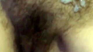 Wife takes huge cumshots from husband's friends hairy