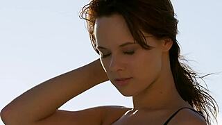 Stunning Milf Model Strips Lingerie Exposing Perfect Round Ass and Small Tits Outdoors