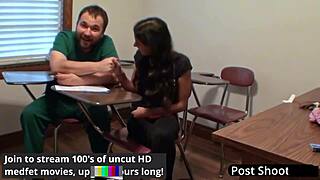 Freshman Yesenia Sparkles squirms to mandatory Hitachi orgasm from Tampa doctor vibrator.