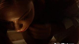 Bound Busty Lesbian Slave Masturbates in Bondage