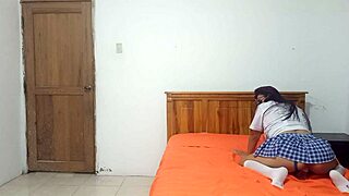 stepbrother shows up and she says let's try this crazy dildo riding fantasy