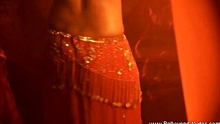 lovely brunette dances with graceful beauty and emotion