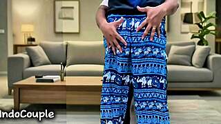 Indonesian step aunt sucks my cock deep then swallows cum in her homemade bedroom blowjob