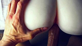 Quickie Doggystyle Creampie into Tight Oiled Fuck Doll's Gaping Sexy Ass