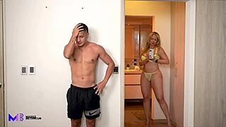 damn my stepmom monique fuentes deepthroats my huge cock to keep secrets