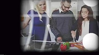 Becky encounters Judy with husband sparking intense bedroom threesome action