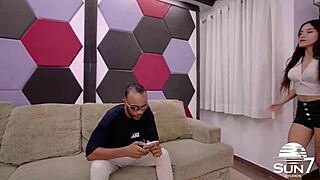 athletic tall latina in lingerie craves black monster cock licking juicy big clit pussy desires