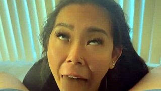 gave my curvy asian friend his first sloppy deepthroat blowjob 😍 he came fast cum in mouth mouthful!