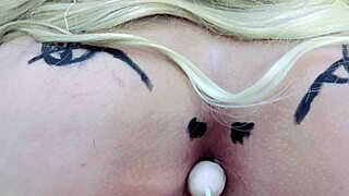 oh damn this pink asshole suckin lollipop buttplug thru sheer red looks so tasty