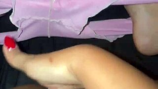 showing my cameltoe in short shorts at dawn in short pajamas touching my creamy pussy pov