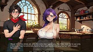 Whoa, farmer's accidental boner pops in taboo hentai nurse's cooking apron outfit! 🍆👩‍🍳😏