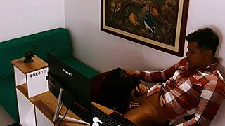 Delicious Office Fuck: Curvy Latina Mommy Licks and Rides in Taboo Heat