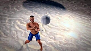 Petite redhead beauty teases topless with piercings on sunny beach ball day