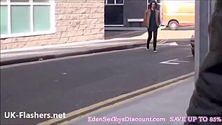 sexy blonde flasher axa jay shows off public style