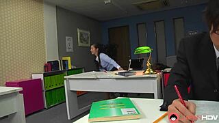 my japanese teacher maria ono deepthroats my cock and moans while i cum uncensored