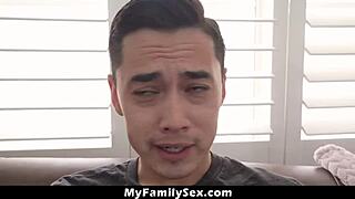 interracial stepsis joins stepbro for huge cock threesome pounding every position!